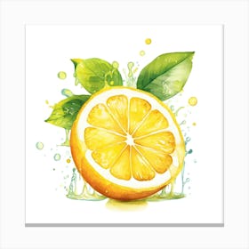 Watercolor Lemon Canvas Print