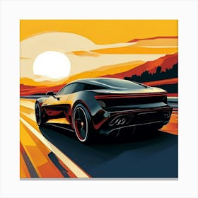 Sports Car At Sunset Canvas Print