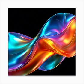 3d Light Colors Holographic Abstract Future Movement Shapes Dynamic Vibrant Flowing Lumi (8) Canvas Print