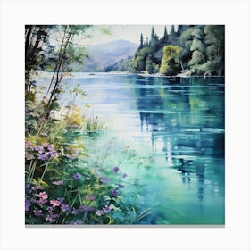 Giverny Blooms: Watercolour Symphony Canvas Print