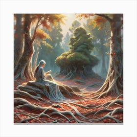 Woman In The Forest 22 Canvas Print