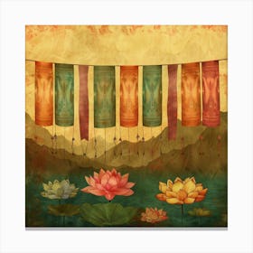 Lotus Painting Canvas Print