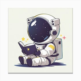 Astronaut Reading A Book 1 Canvas Print