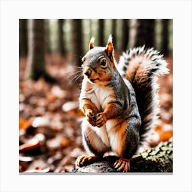 Squirrel In The Forest 10 Canvas Print