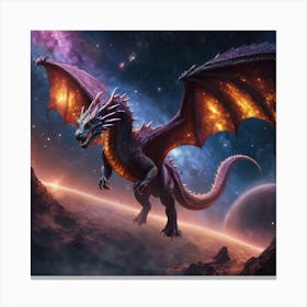Dragon In Space Canvas Print