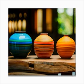 Colorful Symmetry: A Stunning Display of Vases Canvas Print