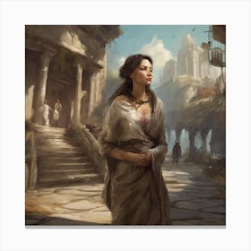 Woman In A City Canvas Print