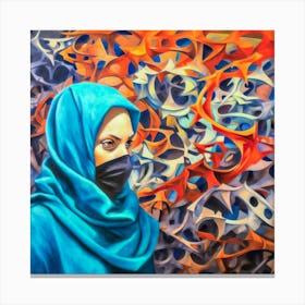 Woman With A Mask. Coronavirus. Canvas Print