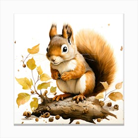 Squirrel In Autumn Canvas Print