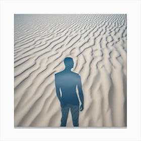 Shadow Of A Man In The Desert 1 Canvas Print