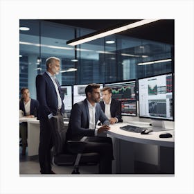 Group Of People In An Office Canvas Print