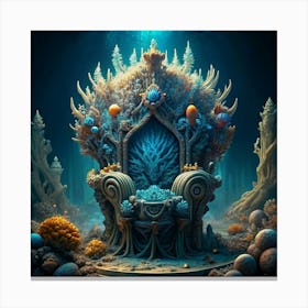 Underwater Throne Made Of Coral Canvas Print