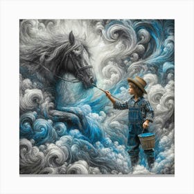 Horse In The Clouds Canvas Print