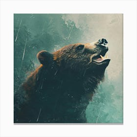 Bear In The Rain Canvas Print