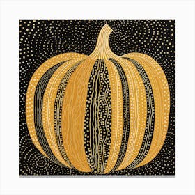 Yayoi Kusama Inspired Pumpkin Black And Orange 4 Canvas Print