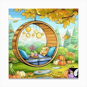 Autumn Swing Chair Canvas Print