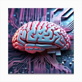 Brain On Circuit Board 11 Canvas Print