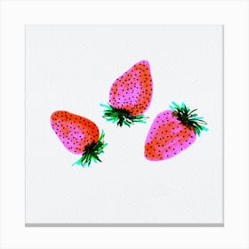 Red Lavender Sweet Strawberries Fruit Canvas Print