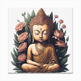 Floral Buddha (4) Canvas Print