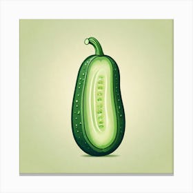 Cucumber On A Green Background 4 Canvas Print