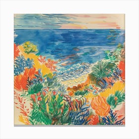 Seaside Doodle Matisse Style 5 Canvas Print