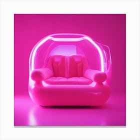 Furniture Design, Tall Car, Inflatable, Fluorescent Viva Magenta Inside, Transparent, Concept Produc (2) Canvas Print