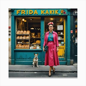 Frida Khalo at Bakery Colorful Details Canvas Print