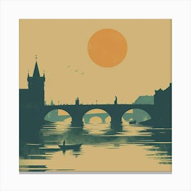 A Prague With Charles Bridge Minimal Illustratio 1720467905 1 Canvas Print