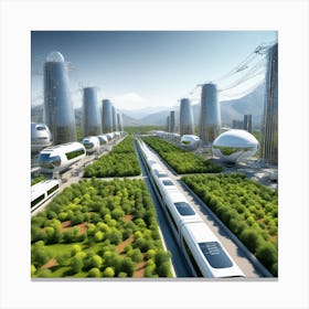 Futuristic City 212 Canvas Print