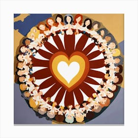 Eight White Women Linking Arms In A Circle (2) Canvas Print