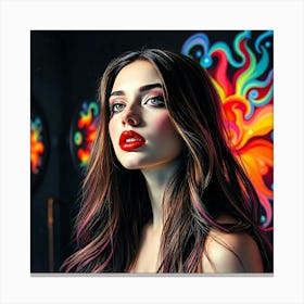 Vivid Portrait Of A Young Woman Canvas Print