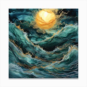 Moonlight Over The Ocean Canvas Print