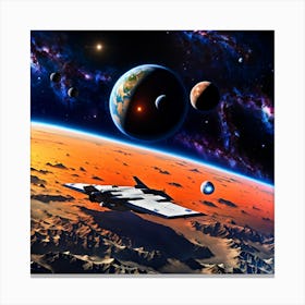 Spacecraft In Space Canvas Print