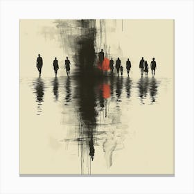 Group Of People Walking In Water - abstract art, abstract painting  city wall art, colorful wall art, home decor, minimal art, modern wall art, wall art, wall decoration, wall print colourful wall art, decor wall art, digital art, digital art download, interior wall art, downloadable art, eclectic wall, fantasy wall art, home decoration, home decor wall, printable art, printable wall art, wall art prints, artistic expression, contemporary, modern art print, Canvas Print