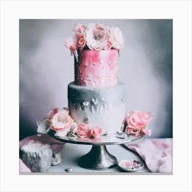 Pastel Wedding Cake 2 Canvas Print