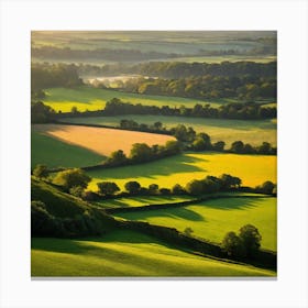 Sunrise Over Rolling Countryside Canvas Print