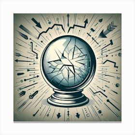 Broken Crystal Ball Vector Illustration Canvas Print