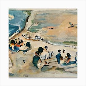 People At The Beach Canvas Print