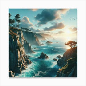 Sunset At The Cliffs Canvas Print