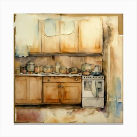 Kitchen With Pots And Pans 2 Canvas Print