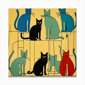 Cats On A Ladder Canvas Print