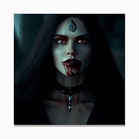 Woman With Blood On Her Face Canvas Print