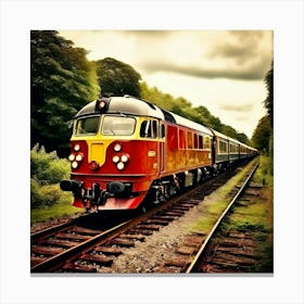 Transportation Railway Transport Rail Track Chemin De Fer Train Britain Signal Yellow Red Canvas Print