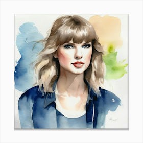 Taylor Swift Watercolor Painting 1 Canvas Print