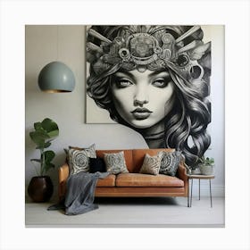 Woman With A Headdress Canvas Print