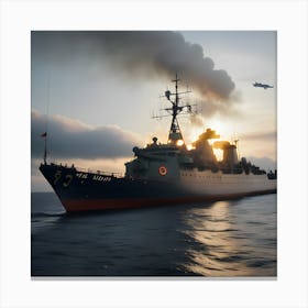 Naval Warfare - Ships at Sea 7 Canvas Print