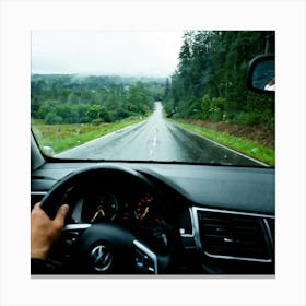 Move Drive Car Countryside Speed Mirror View Window Rear Asphalt Transport Driving Heave (10) Canvas Print