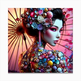 Japan Traditional Geisha Illustration By Ad 10 Canvas Print