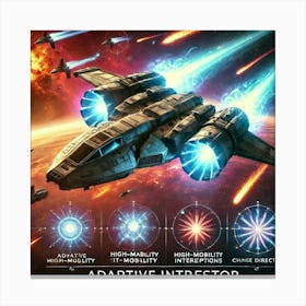 A Sci Fi Scene Tranquility Interceptor Adaptive Thrusters 1 Canvas Print