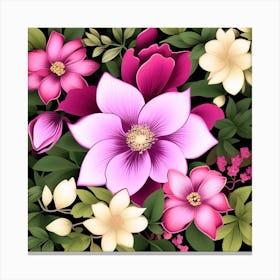 Floral Background Vector 1 Canvas Print